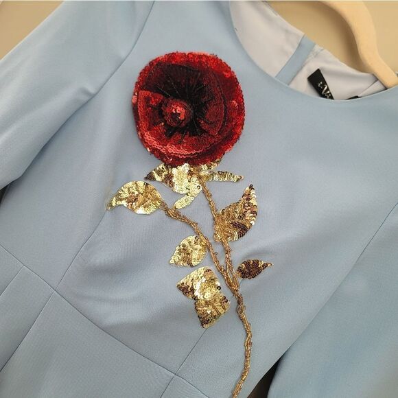 Blue Dress With Sequin Embroidery #463 - Picture 6 of 16